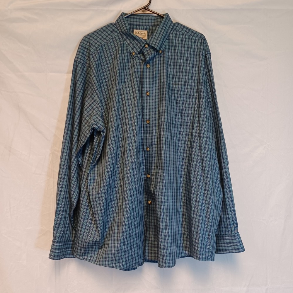 LL Bean‎ XL Regular Blue Long Sleeve Button Down Shirt Traditional Fit